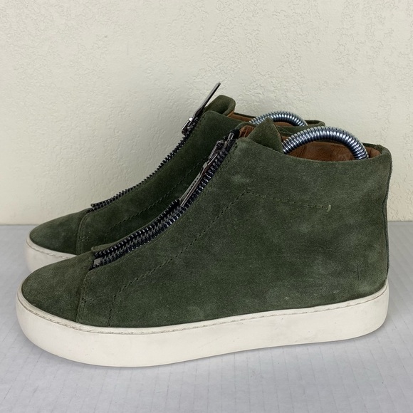 Frye Women's Lena Zip High Size 7.5M Green Suede Leather Style 7200043 F17 - Picture 1 of 10